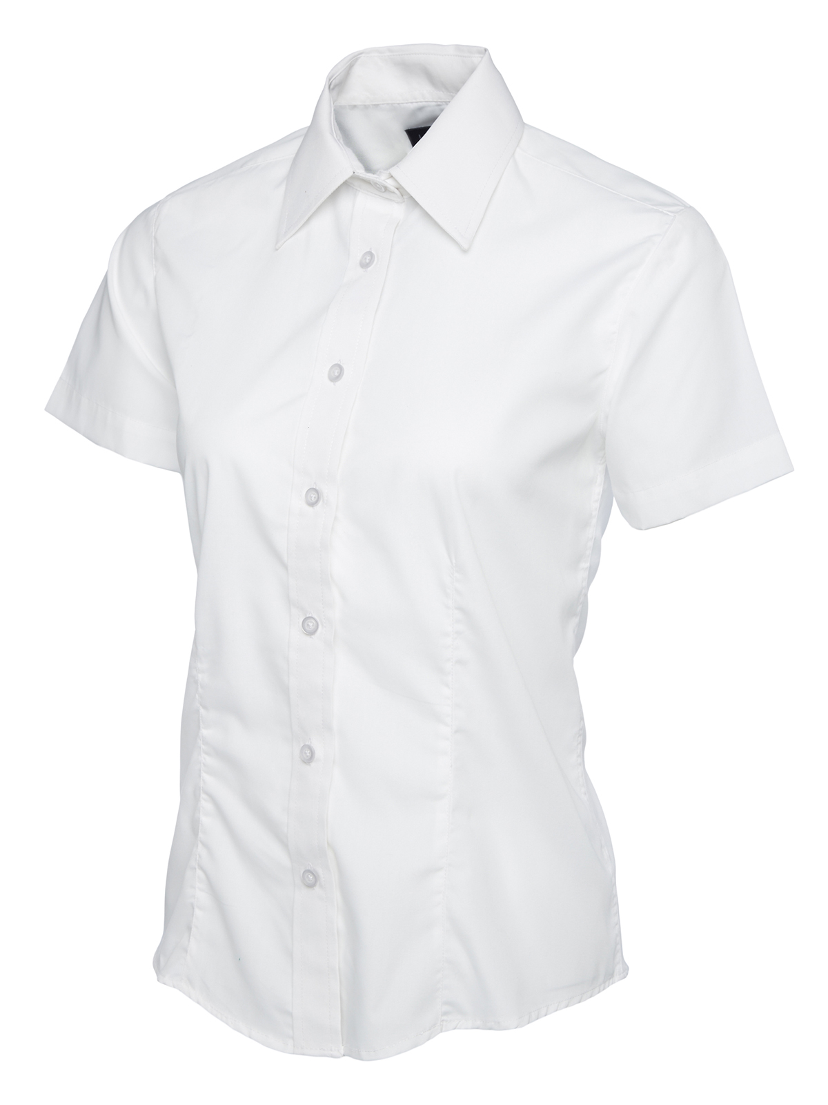 Ladies Poplin Half Sleeve Shirt-Uneek Clothing